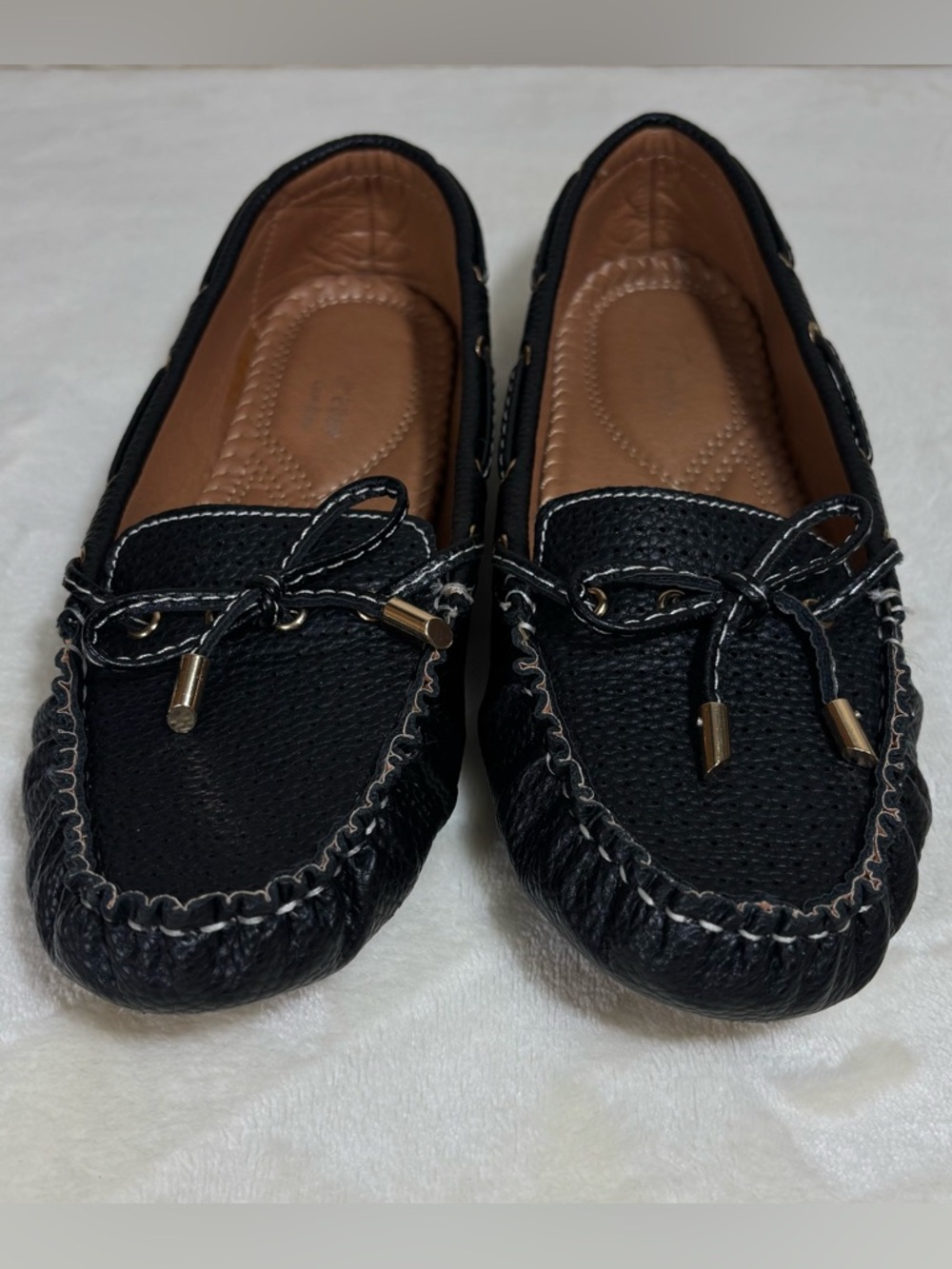 Black Forever Comfort Women's Jimmi Moccasin Loafers with Bow Tie Accent